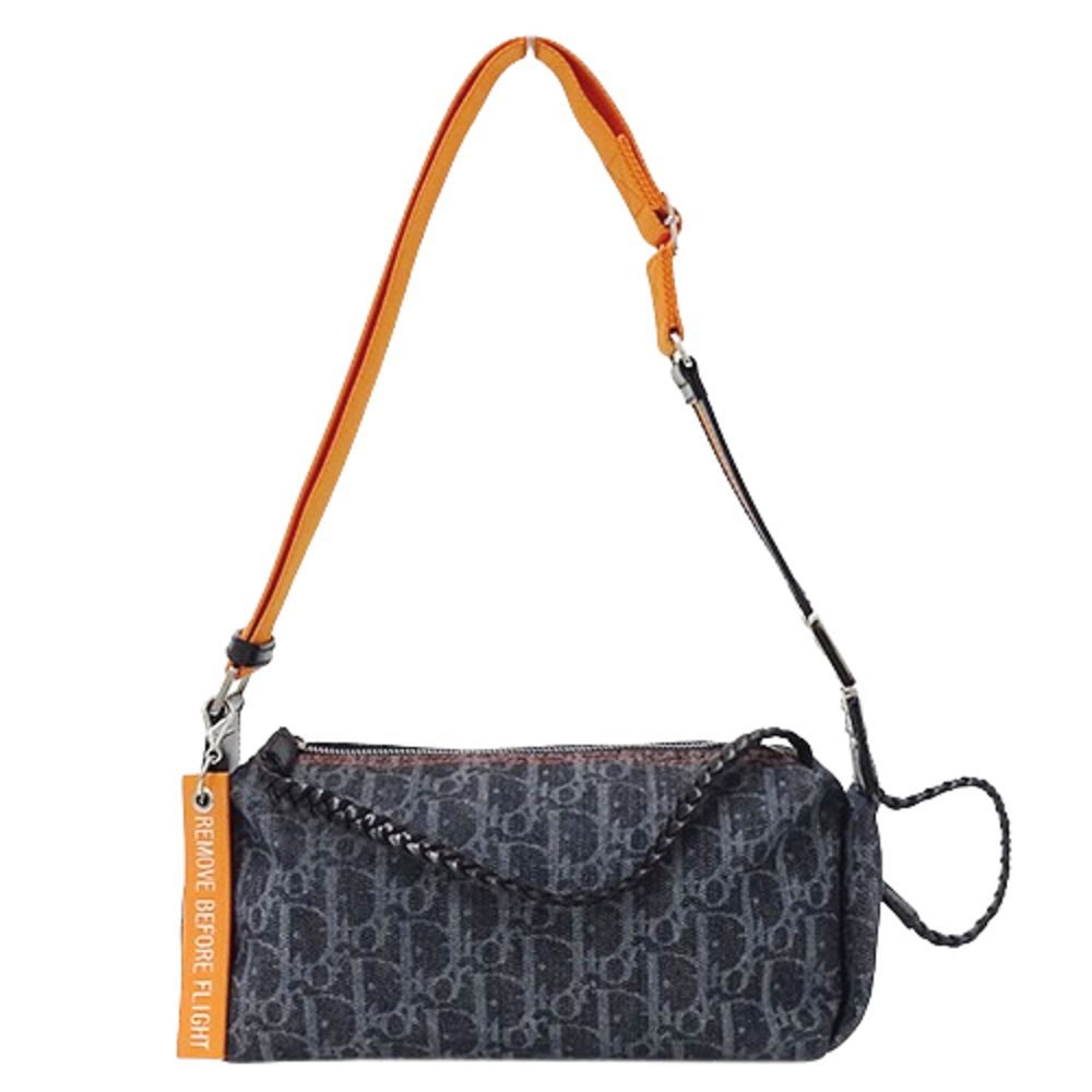 Dior Shoulder Bag Flight Trotter Denim Compact Mini Bag - Navy Orange